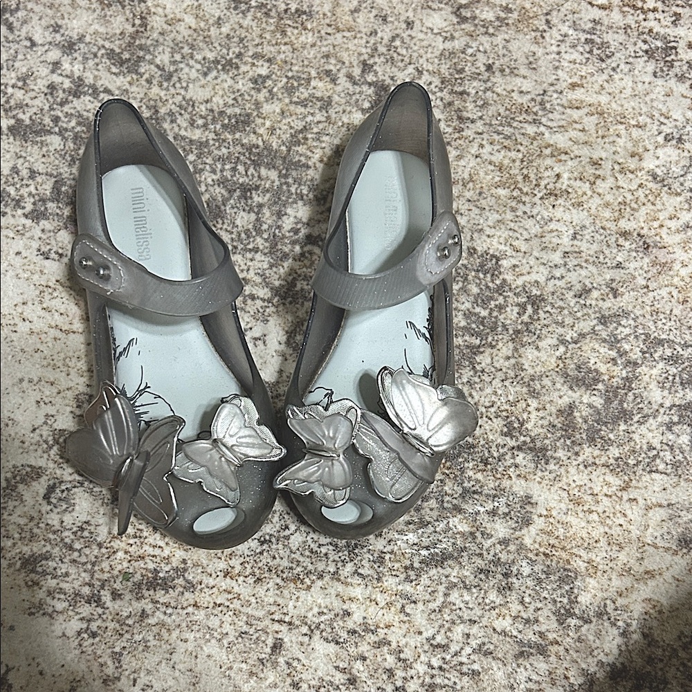 Mini Melissa silver toddler shoes
